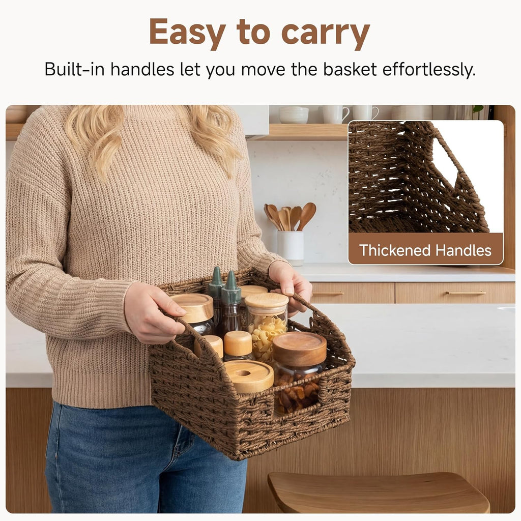 StorageWorks Wicker Baskets for Organizing,Brown Baskets for Storage,2-Pack