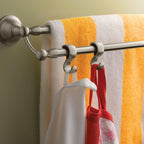 Moen Sage Collection Spot Resist Brushed Nickel 24-Inch Double Bathroom Towel Bar, Wall Mounted Bath Hanger with Two Rods, DN6822BN