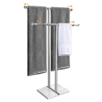 Kayfia 40'' Stainless Steel Towel Rack, Weighted Marble Base, 2 Tier