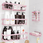 YASONIC Shower Caddy Adhesive, Rustproof Shower Organizer, Wall Shower Rack