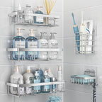 Liuoud 5 Pack Shower Caddy for Inside Shower, Gold Bathroom Storage Decor