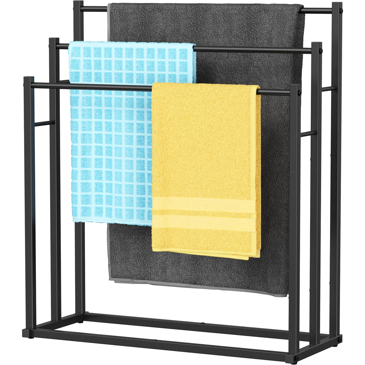 Honiter Towel Racks for Bathroom, 4 Tier Wide Towel Drying Rack Outdoor, Free Standing Towel Rack, Pool Towel Blanket Stand and Display Rack for Oversized Bath Towels