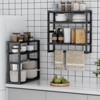 PPN 100% Bamboo Towel Rack Bathroom Storage Shelves Over Toilet Towel Bar