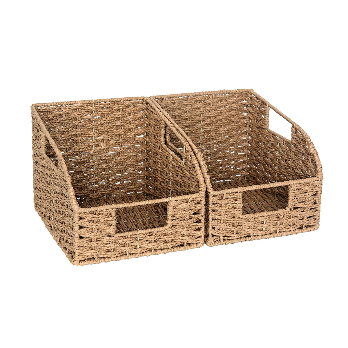 StorageWorks Wicker Baskets for Organizing,Brown Baskets for Storage,2-Pack