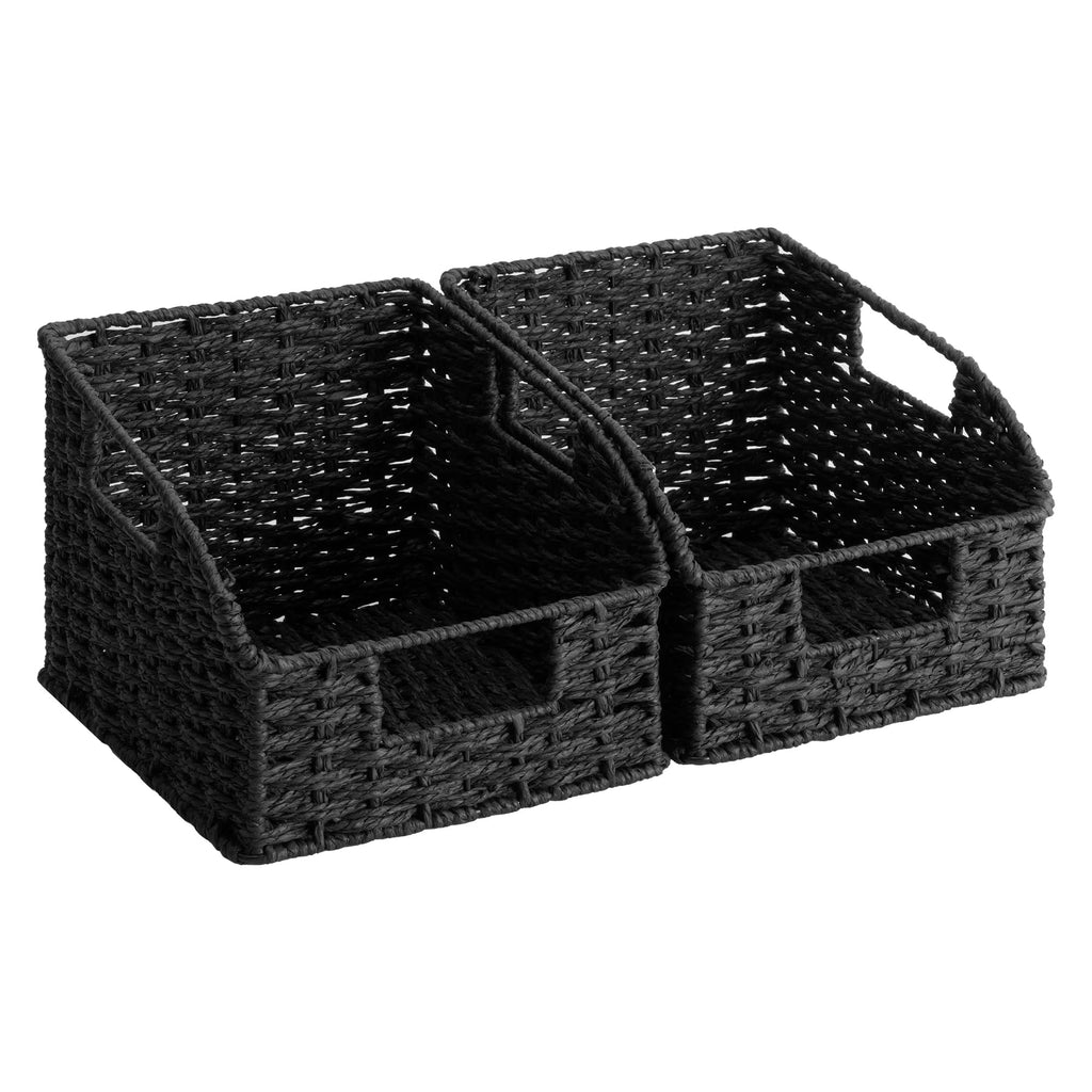 StorageWorks Wicker Baskets for Organizing,Brown Baskets for Storage,2-Pack