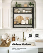 Galood Over The Toilet Storage Bathroom Shelves Wall Mounted 3 Tier Black