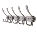 Dseap Coat Rack Wall Mounted - 5 Tri Hooks, Heavy Duty, Stainless Steel, Metal Coat Hook Rail for Coat Hat Towel Purse Robes Mudroom Bathroom Entryway (Black, 2 Packs)