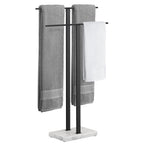KES Standing Towel Racks for Bathroom 2-Tier, Floor Towel Rack Stand with Heavy Marble Base, Upgrade Steady Freestanding Design, Pro-Grade 18/8 Stainless Steel Brushed Finish, BTH217-2