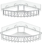 SMARTAKE 2-Pack Corner Shower Caddy, SUS304 Stainless Steel, Silver