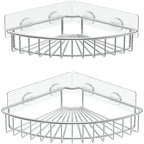 SMARTAKE 2-Pack Corner Shower Caddy, SUS304 Stainless Steel, Silver