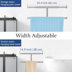 Kayfia 40'' Stainless Steel Towel Rack, Weighted Marble Base, 2 Tier