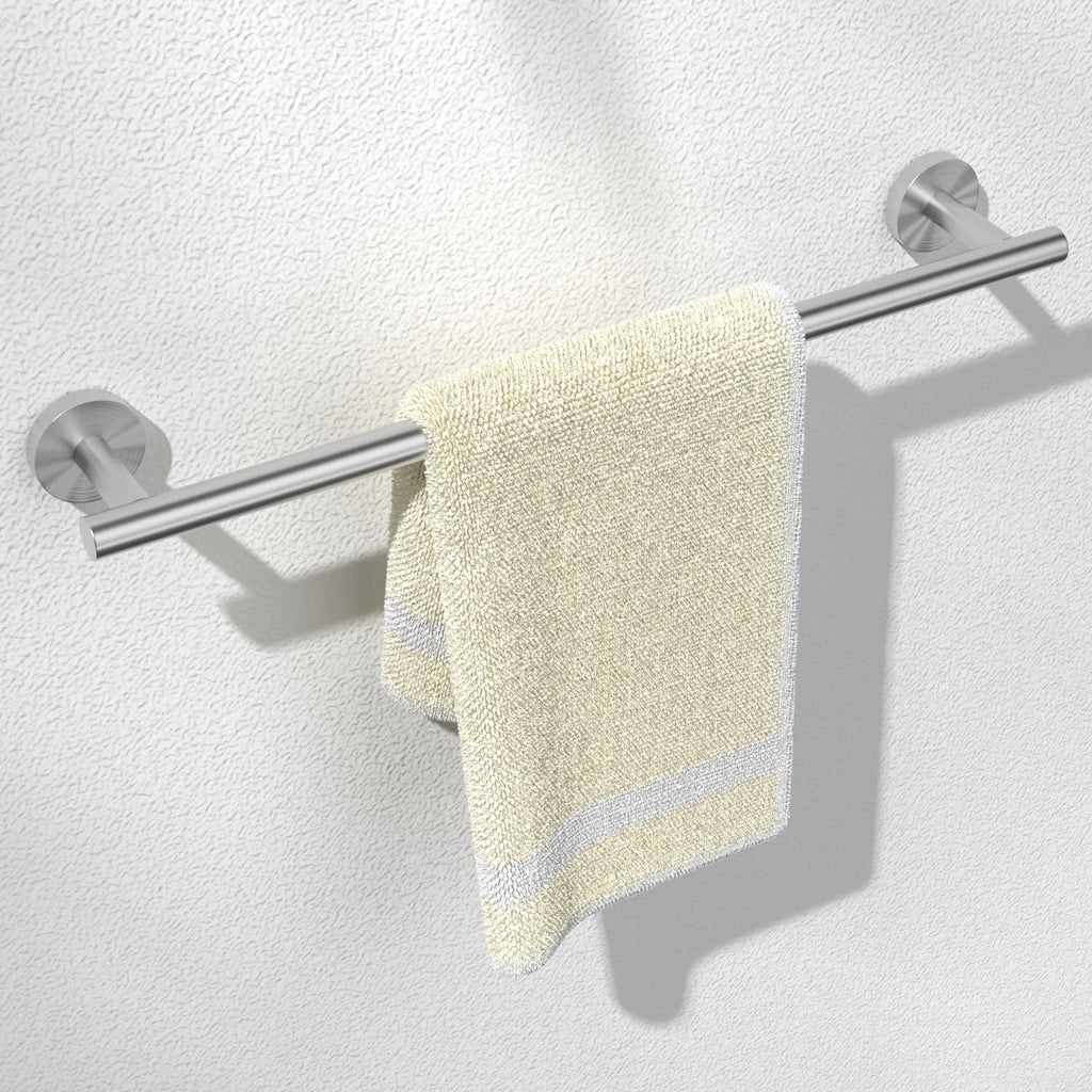 HITSLAM Brushed Nickel 24 Inch Towel Bar for Bathroom, SUS304 Stainless Steel Bathroom Towel Rack Wall Mounted, Modern Home Decor Bath Towel Holder with Hardware Accessories (Total Length 25.7 Inch)