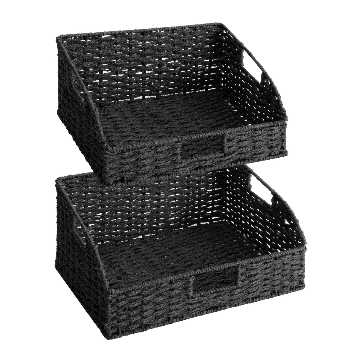 StorageWorks Wicker Baskets for Organizing,Brown Baskets for Storage,2-Pack