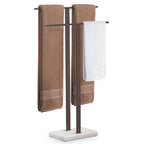 KES Standing Towel Racks for Bathroom 2-Tier, Floor Towel Rack Stand with Heavy Marble Base, Upgrade Steady Freestanding Design, Pro-Grade 18/8 Stainless Steel Brushed Finish, BTH217-2