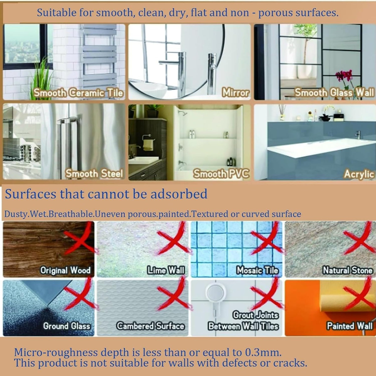 No-Drill Wall Mount Storage Box with Wave-Grip Suction Cups