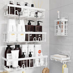 YASONIC Shower Caddy Adhesive, Rustproof Shower Organizer, Wall Shower Rack