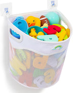 Austion Quick-Fetch Way Mesh Bath Toy Holder, Wide Opening and Large Capacity Bath tub Toy Storage for Easy Access to Toys, Space-Saving Wall-Mounted Bath Toy Organizer, Quick Dry Bathtub Toy Holder
