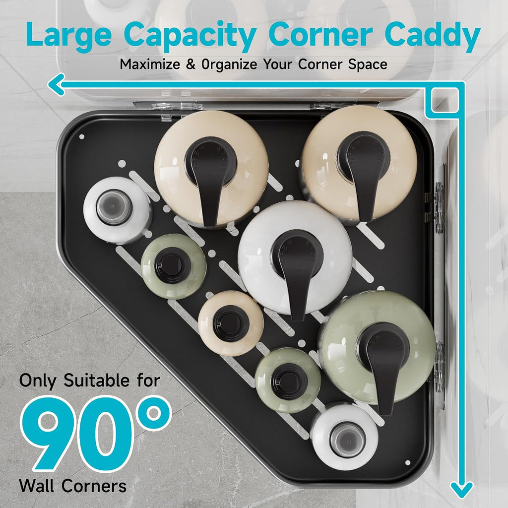 Veken Aluminum Corner Shower Caddy 4-Pack, Never Rust&Large Capacity, Grey