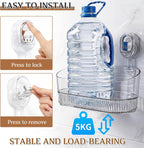 Novabright 2 Pack Suction Cup Shower Caddy, No Drill Bathroom Shelf Organizer, Wall Mounted Storage Basket for Shampoo, Conditioner, Body Wash, Razor and Bath Supplies