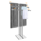 Kayfia 40'' Stainless Steel Towel Rack, Weighted Marble Base, 2 Tier