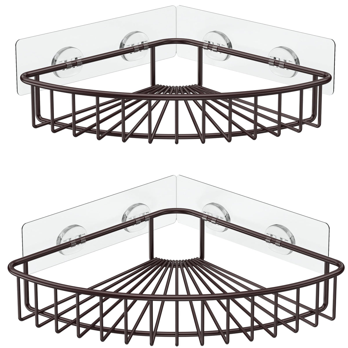 SMARTAKE 2-Pack Corner Shower Caddy, SUS304 Stainless Steel, Silver