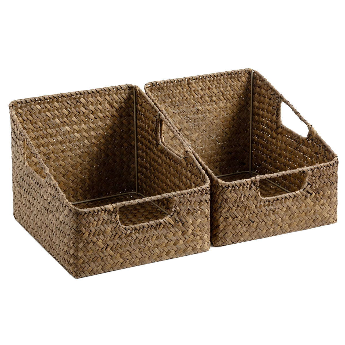 StorageWorks Wicker Baskets for Organizing,Brown Baskets for Storage,2-Pack