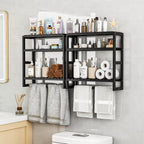 Galood Over The Toilet Storage Bathroom Shelves Wall Mounted 3 Tier Black