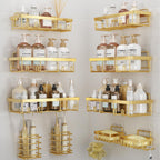 Liuoud 5 Pack Shower Caddy for Inside Shower, Gold Bathroom Storage Decor