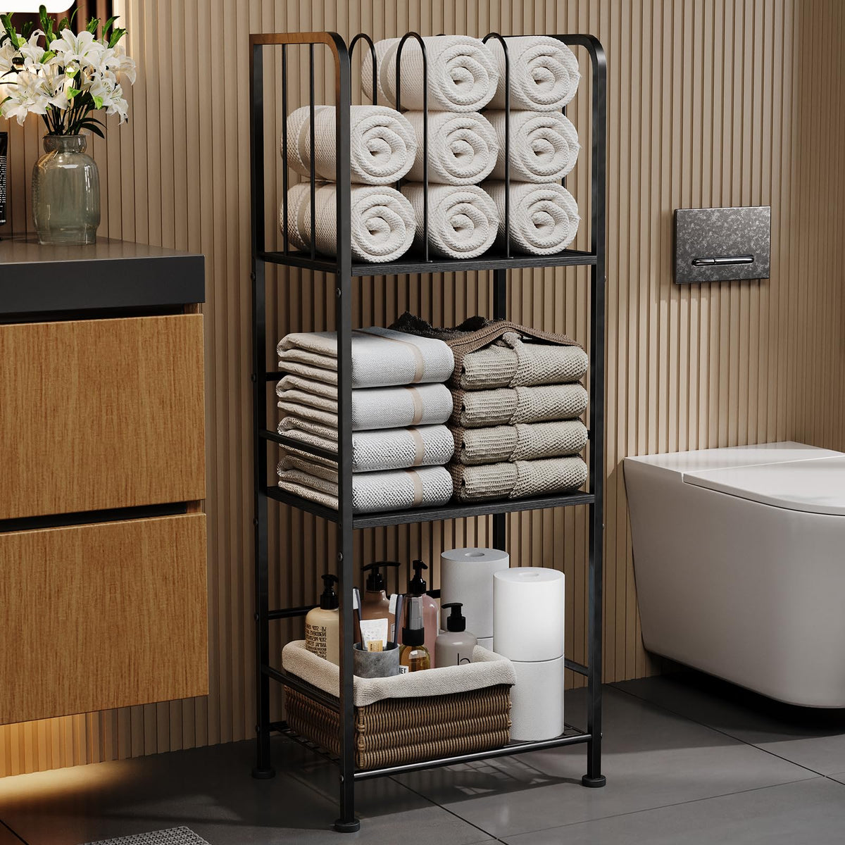 3-Tier Freestanding Towel Racks for Bathroom, Towel Rack Stand