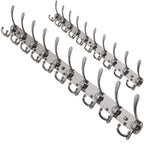 Dseap Coat Rack Wall Mounted - 5 Tri Hooks, Heavy Duty, Stainless Steel, Metal Coat Hook Rail for Coat Hat Towel Purse Robes Mudroom Bathroom Entryway (Black, 2 Packs)