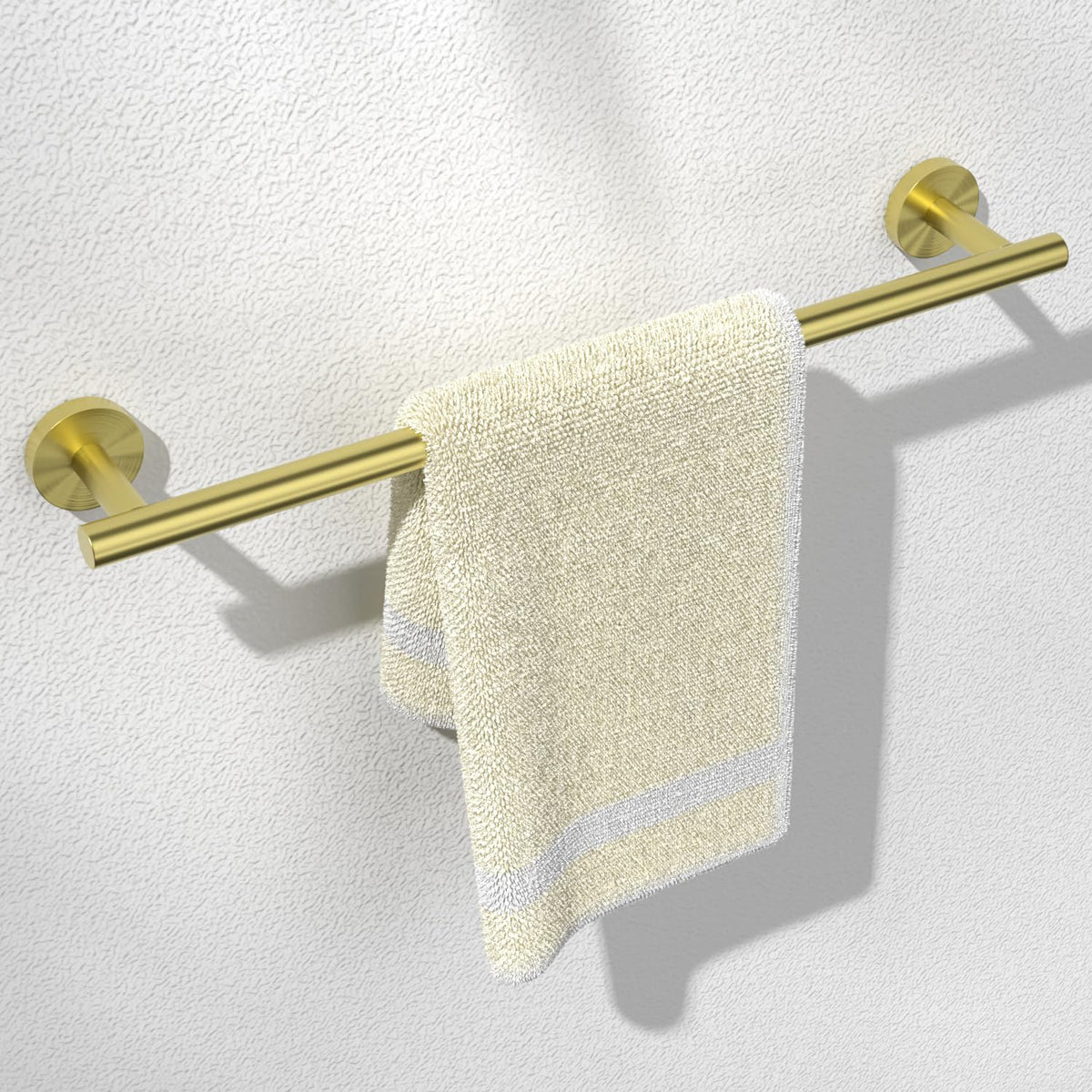 HITSLAM Brushed Nickel 24 Inch Towel Bar for Bathroom, SUS304 Stainless Steel Bathroom Towel Rack Wall Mounted, Modern Home Decor Bath Towel Holder with Hardware Accessories (Total Length 25.7 Inch)