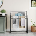 Honiter Towel Racks for Bathroom, 4 Tier Wide Towel Drying Rack Outdoor, Free Standing Towel Rack, Pool Towel Blanket Stand and Display Rack for Oversized Bath Towels