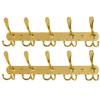 Dseap Coat Rack Wall Mounted - 5 Tri Hooks, Heavy Duty, Stainless Steel, Metal Coat Hook Rail for Coat Hat Towel Purse Robes Mudroom Bathroom Entryway (Black, 2 Packs)
