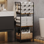 3-Tier Freestanding Cabinet Towel Rack Metal Stand