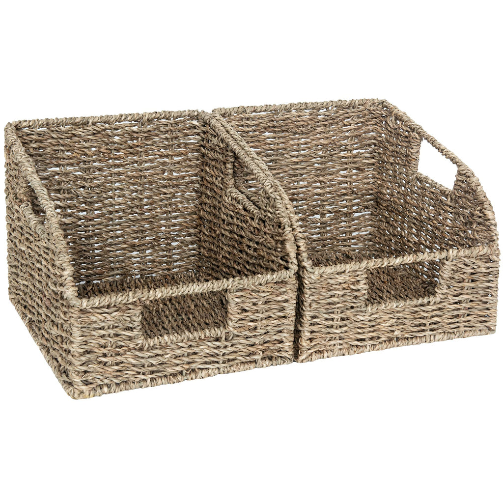 StorageWorks Wicker Baskets for Organizing,Brown Baskets for Storage,2-Pack
