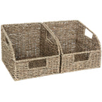 StorageWorks Wicker Baskets for Organizing,Brown Baskets for Storage,2-Pack