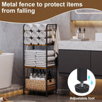 3-Tier Freestanding Cabinet Towel Rack Metal Stand