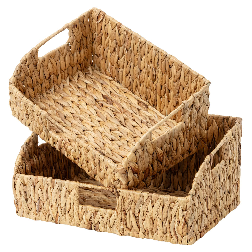 StorageWorks Wicker Baskets for Organizing,Brown Baskets for Storage,2-Pack