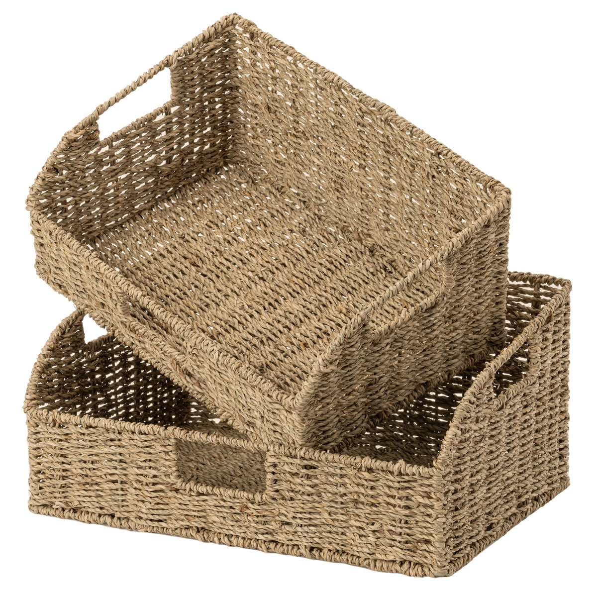 StorageWorks Wicker Baskets for Organizing,Brown Baskets for Storage,2-Pack
