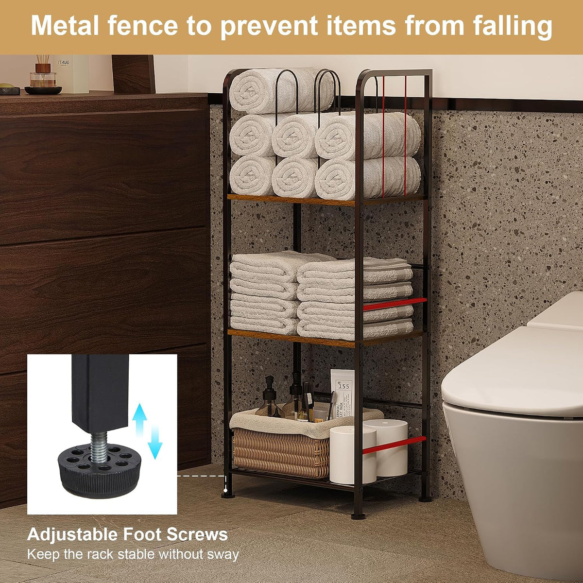 3-Tier Freestanding Towel Racks for Bathroom, Towel Rack Stand