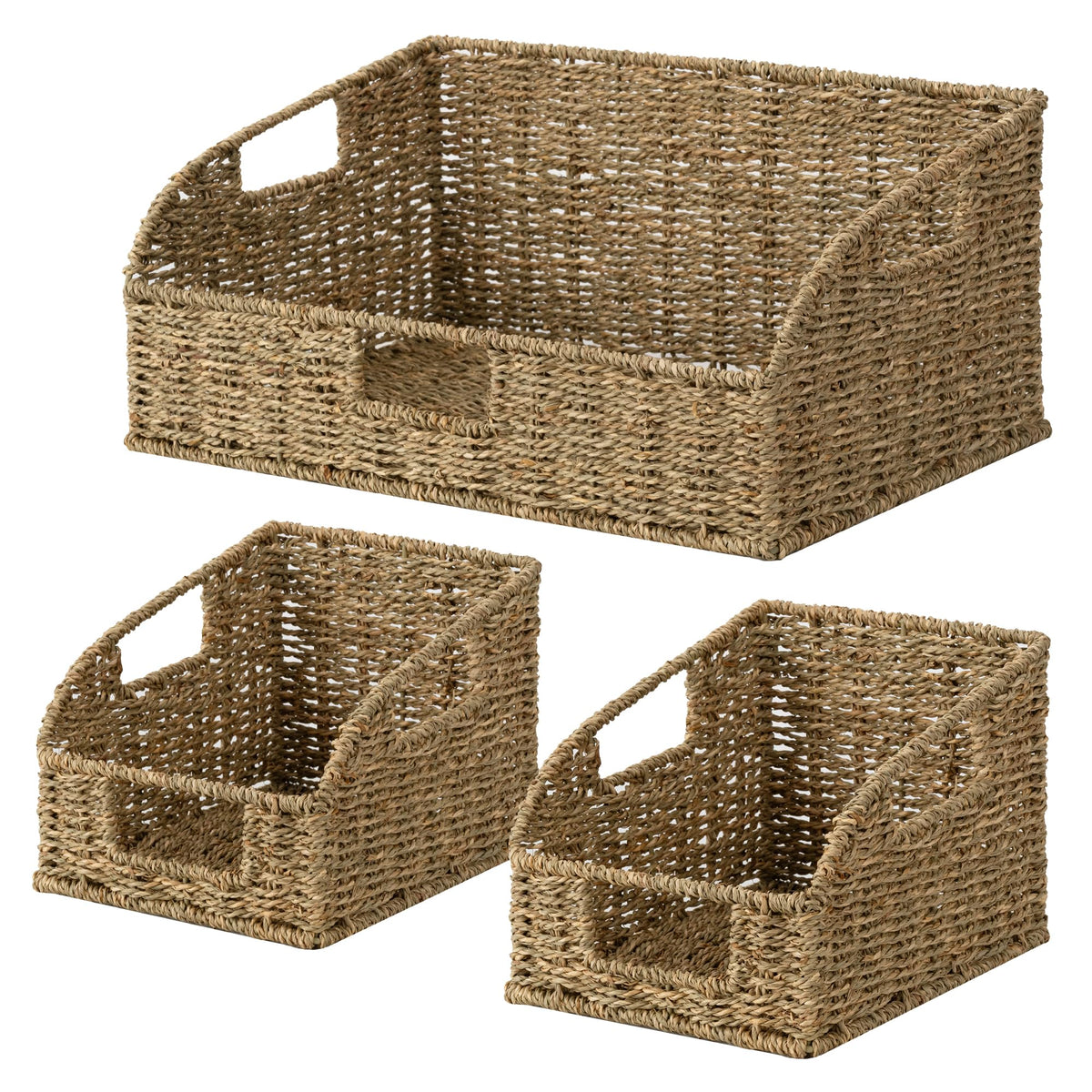 StorageWorks Wicker Baskets for Organizing,Brown Baskets for Storage,2-Pack