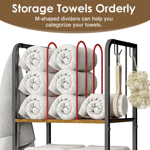 3-Tier Freestanding Cabinet Towel Rack Metal Stand