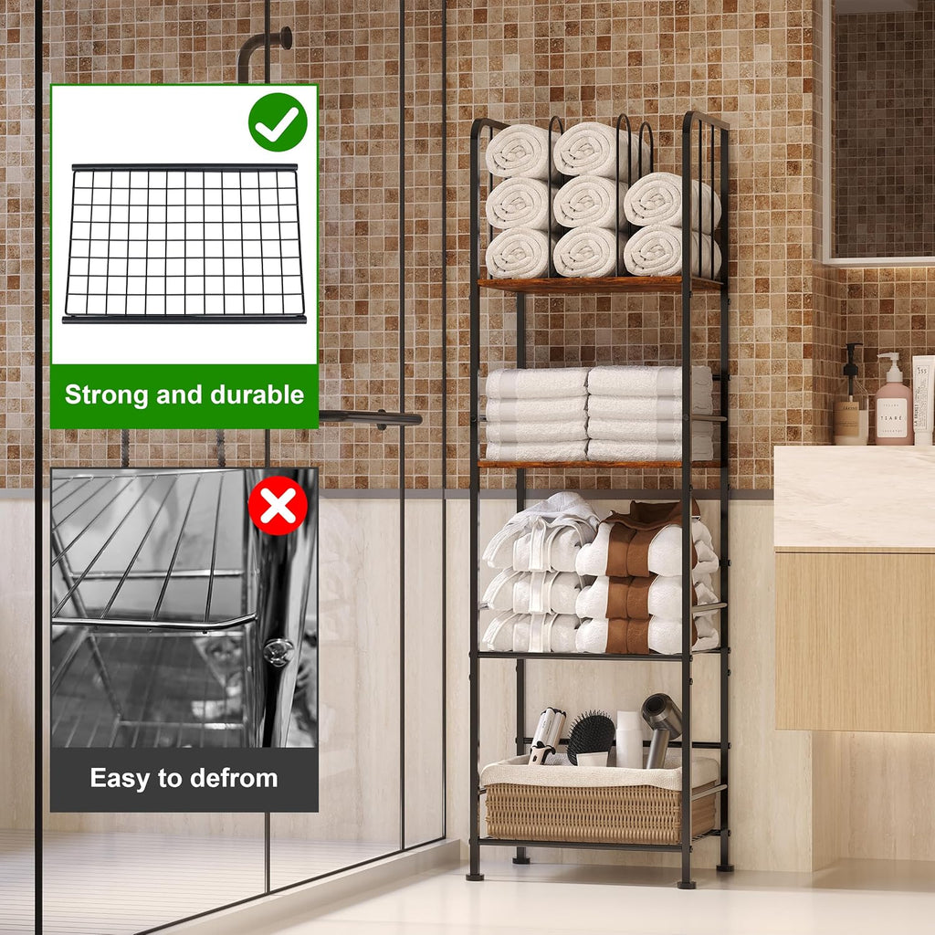 4-Tier Freestanding Towel Racks for Bathroom, Towel Rack Stand
